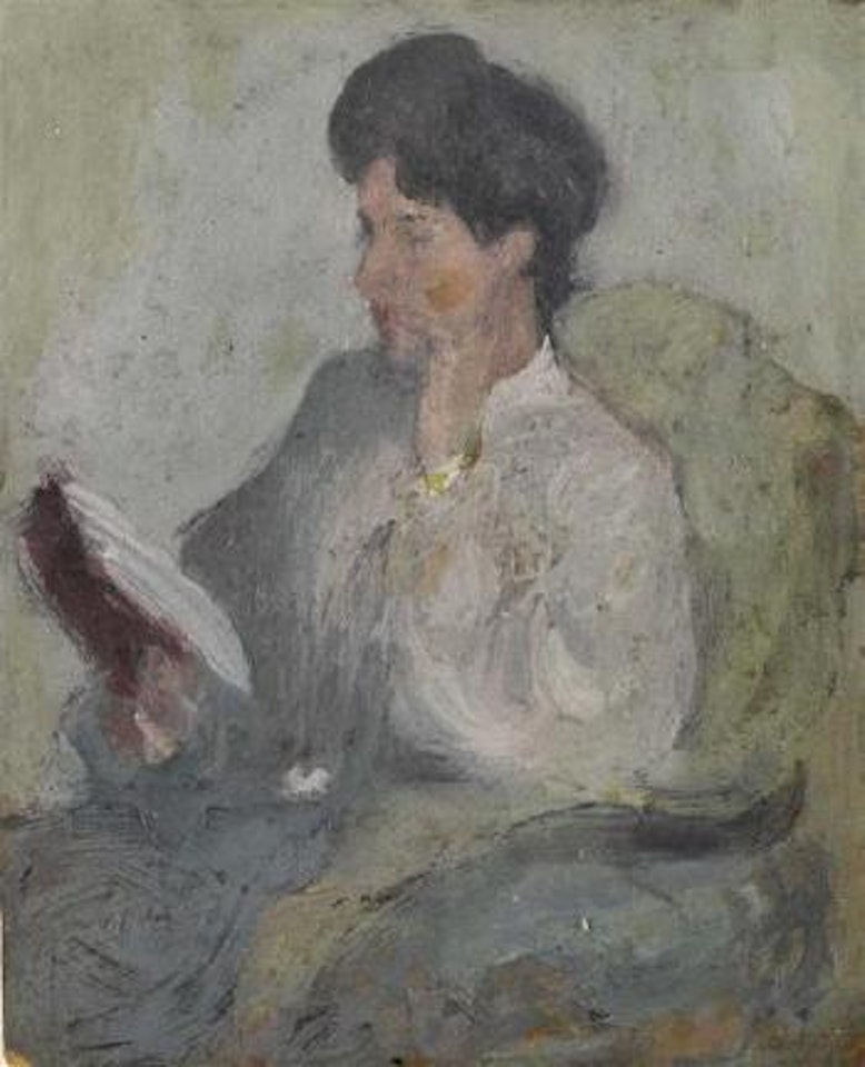 Study of a woman reading by John Duncan Fergusson
