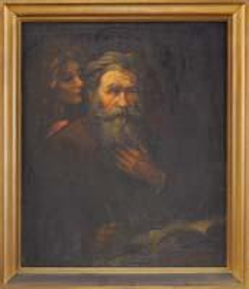 Matthew & the angel by Joseph B Kahill by Attributed to Rembrandt Harmensz van Rijn