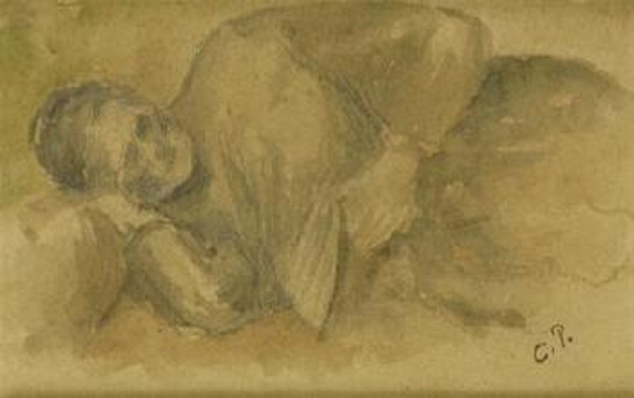 Etude de Rachel, mer de l'artiste, entendue sur un lit by Camille Pissarro