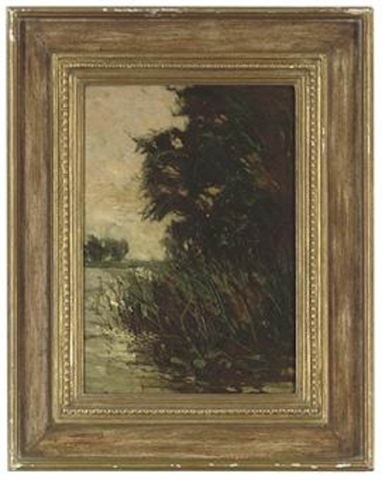 Reeds by a river bank, Mendlam, Harleston, Norfolk by Alfred James Munnings