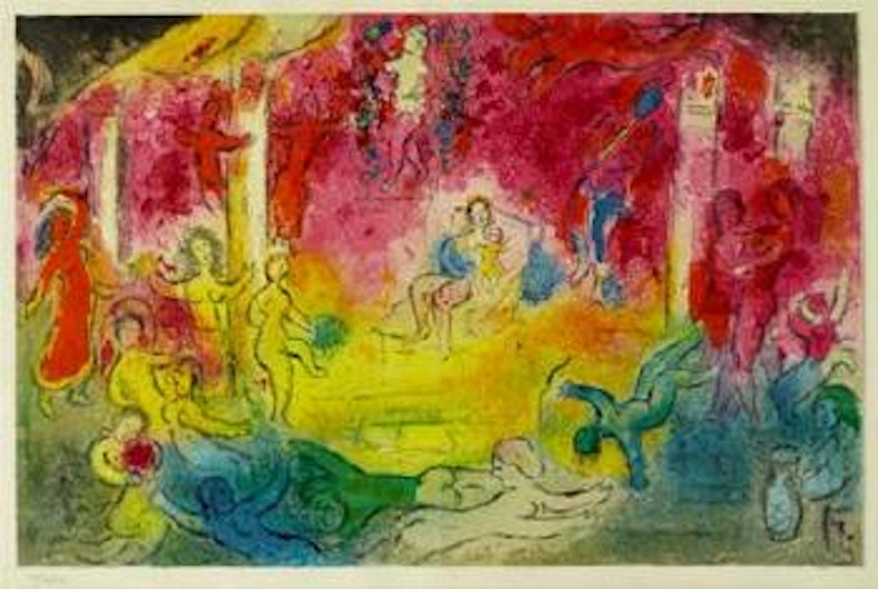 Daphnis and Chloe: Temple and history of Bacchus (Mourlot 346) by Marc Chagall