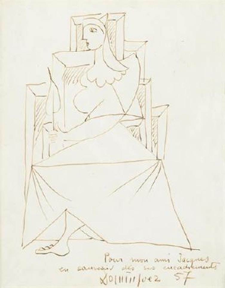Seated woman by Oscar Dominguez