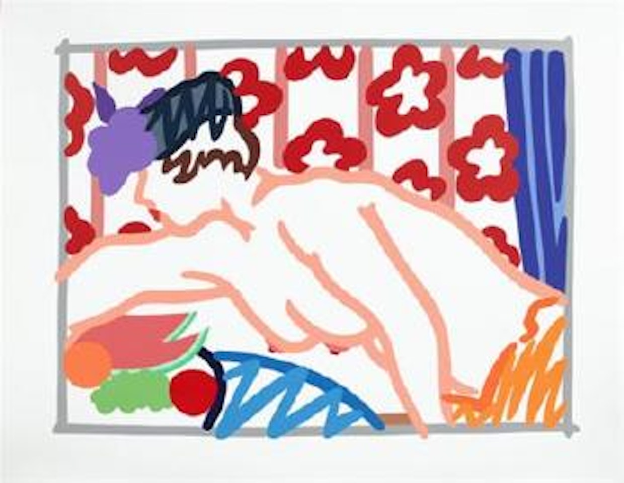 Judy reaching over table by Tom Wesselmann