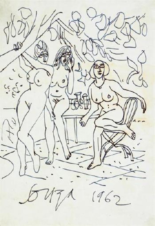 Untitled-three female nudes by Francis Newton Souza