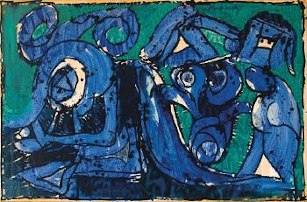Les bleu des fonds by Pierre Alechinsky