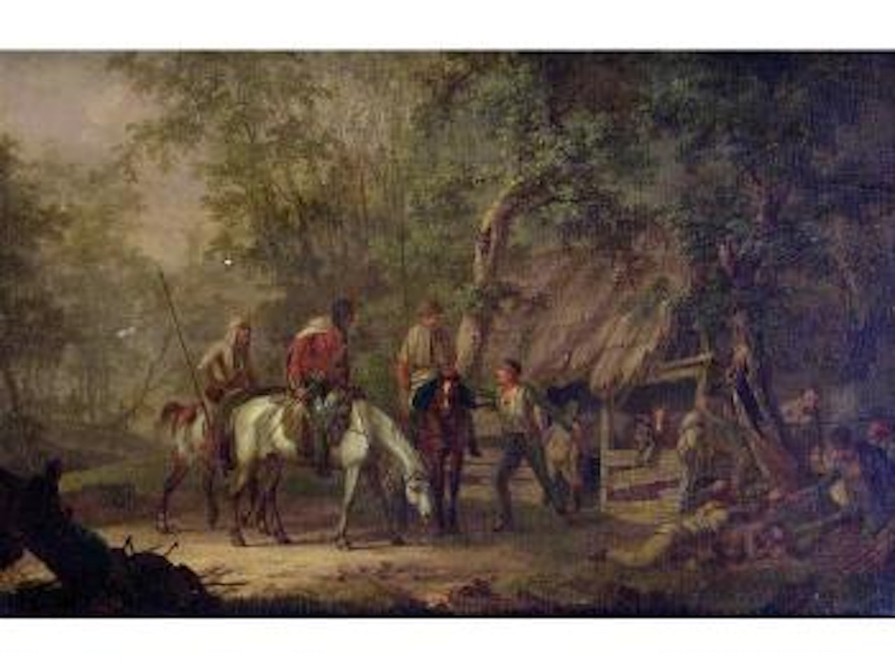 Hunting pary at a stable by Gerrit Malleyn