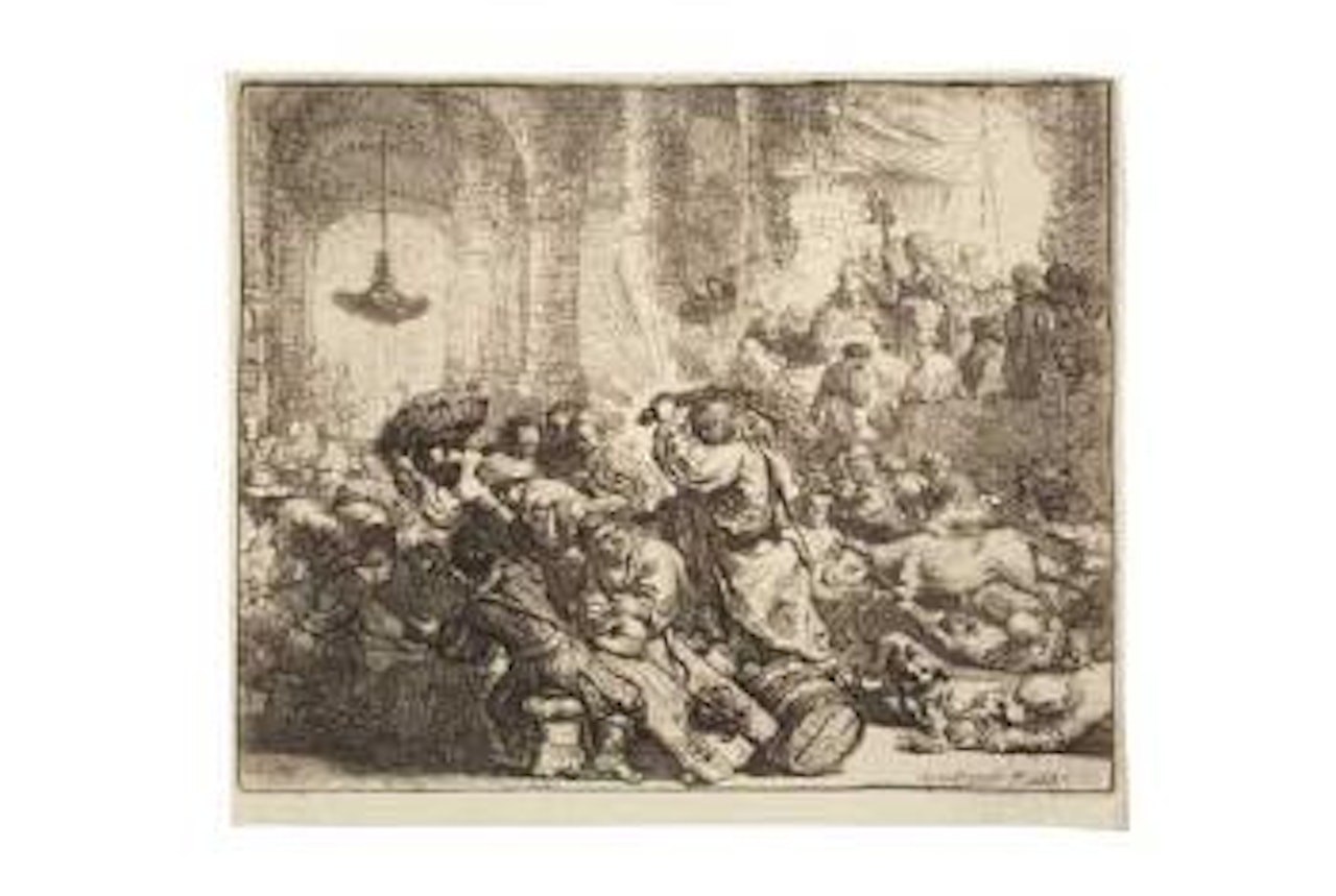Christ Driving the Moneychangers from the Temple (B. 69) by Attributed to Rembrandt Harmensz van Rijn