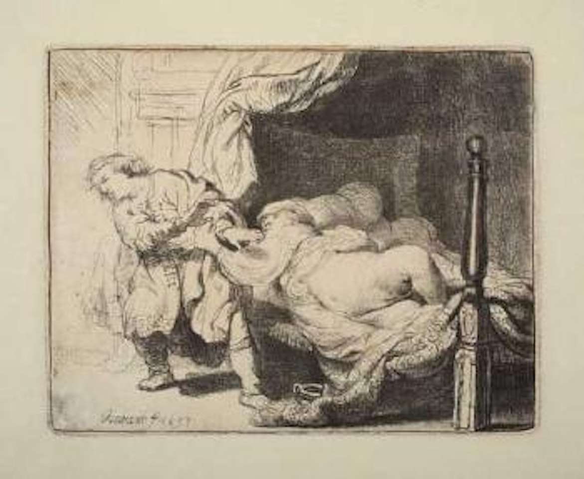 Joseph and Potiphar's Wife by Attributed to Rembrandt Harmensz van Rijn