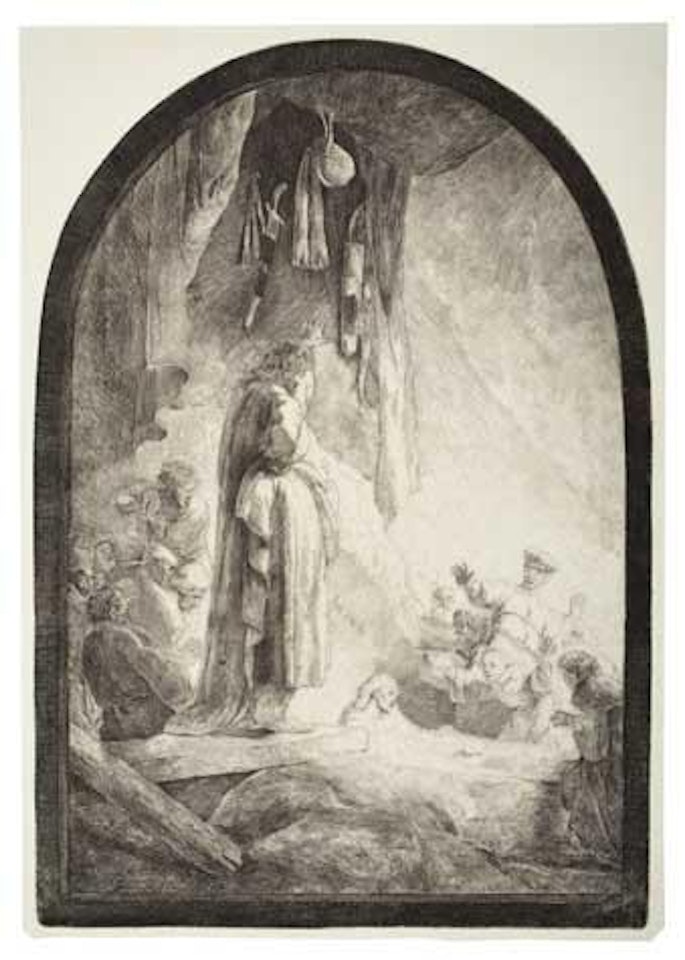 The Raising of Lazarus: The Larger Plate (B.73; H.73) by Attributed to Rembrandt Harmensz van Rijn