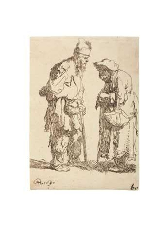Beggar Man and a Beggar Woman Conversing (B.164; H. 164) by Attributed to Rembrandt Harmensz van Rijn
