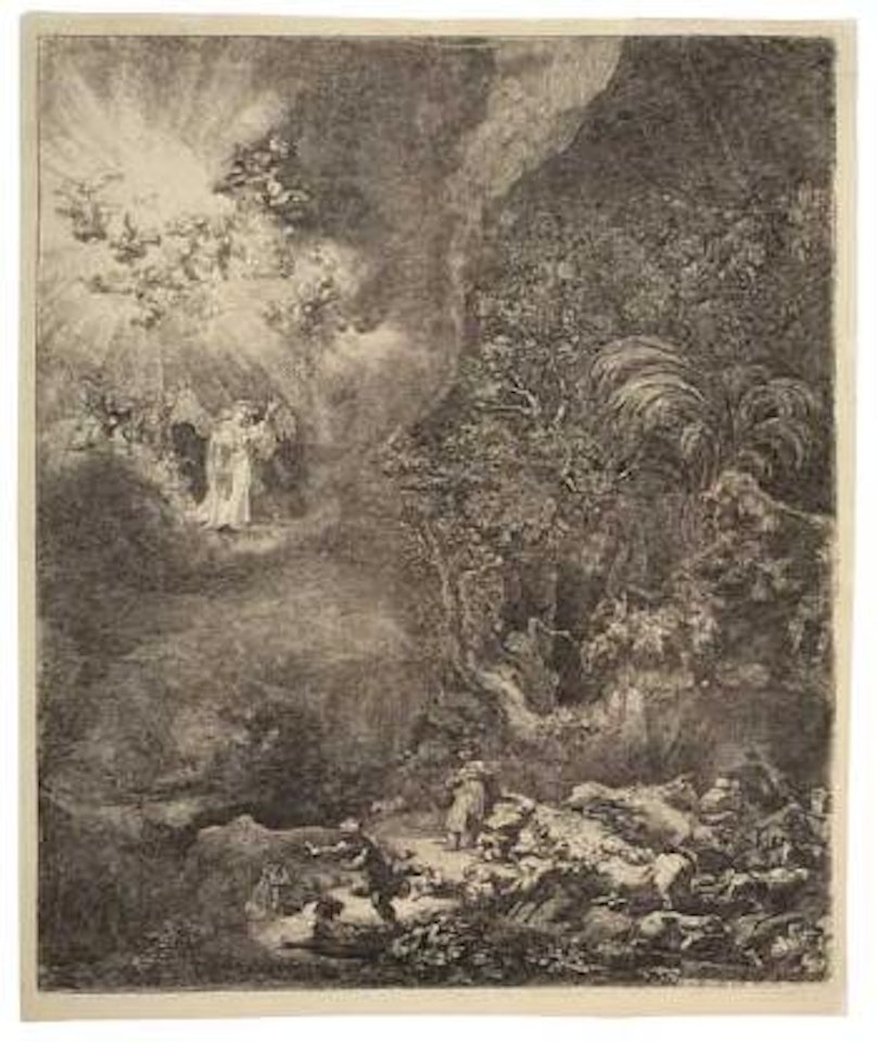 The Angel Appearing to the Shepherds (B. 44) by Attributed to Rembrandt Harmensz van Rijn