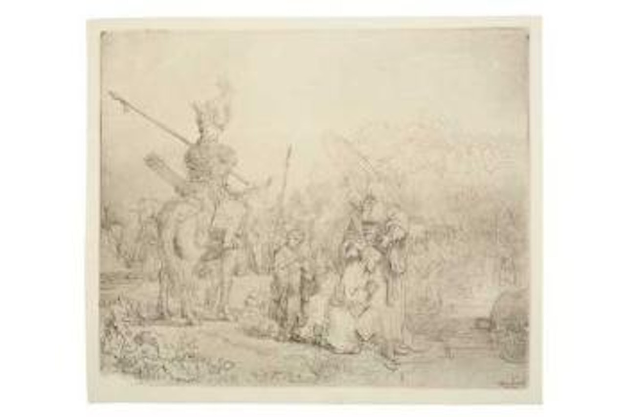 The Baptism of the Eunuch (Bartsch 98; Biörklund 41-E; Hollstein 98) by Attributed to Rembrandt Harmensz van Rijn