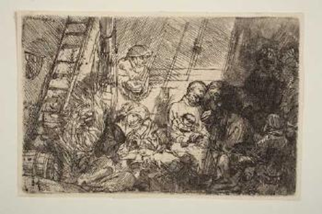 The Circumcision in the Stable (Bartsch 47; Biörklund 54-B; Hollstein 47) by Attributed to Rembrandt Harmensz van Rijn