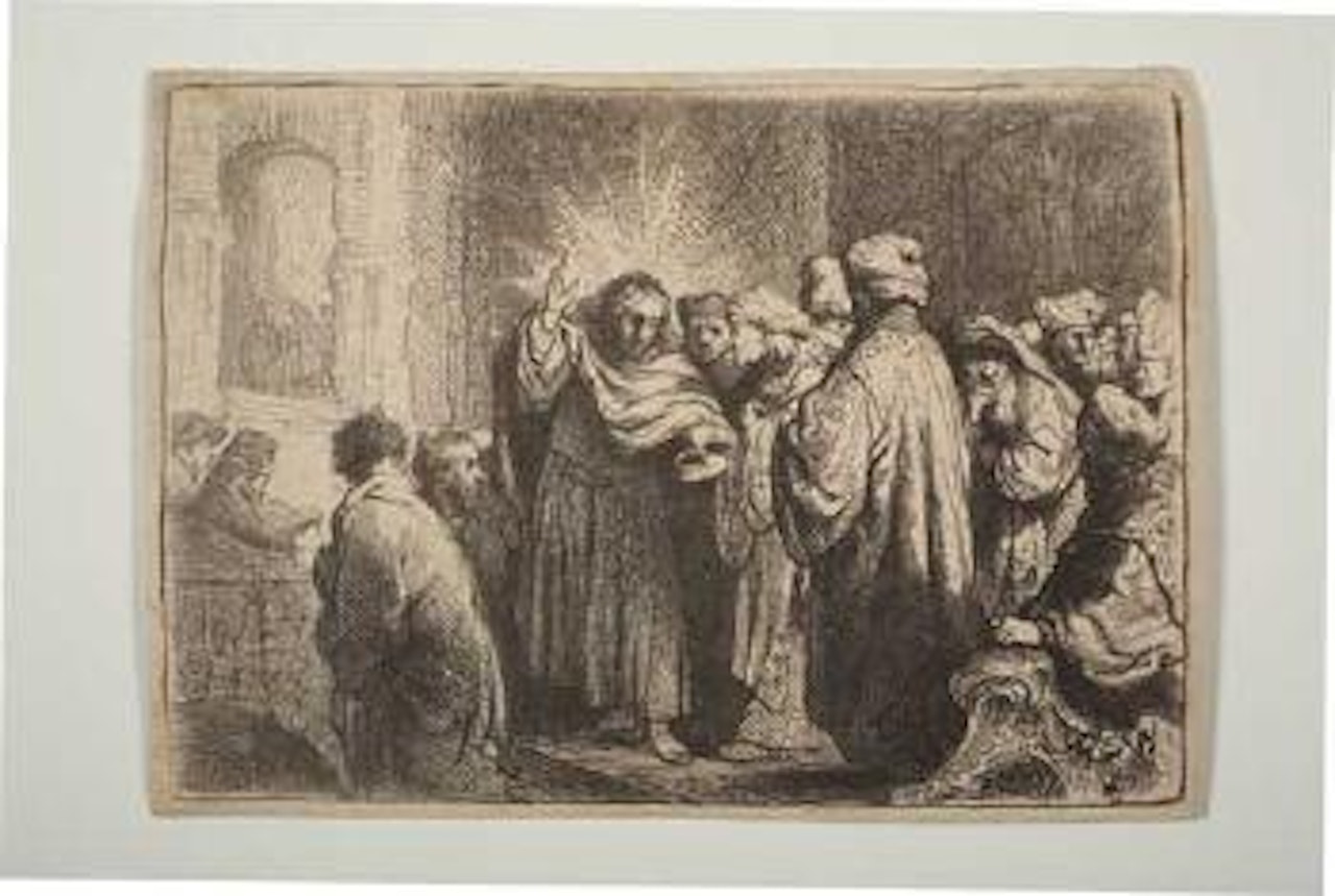 The Tribute Money (Bartsch 68; Biörklund 35-2; Hollstein 68) by Attributed to Rembrandt Harmensz van Rijn