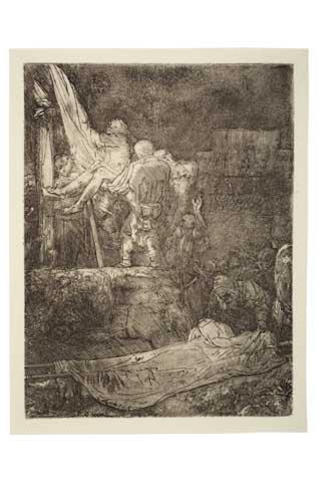 The Descent from the Cross by Torchlight (Bartsch 83; Biörklund 54-G; Hollstein 83) by Attributed to Rembrandt Harmensz van Rijn