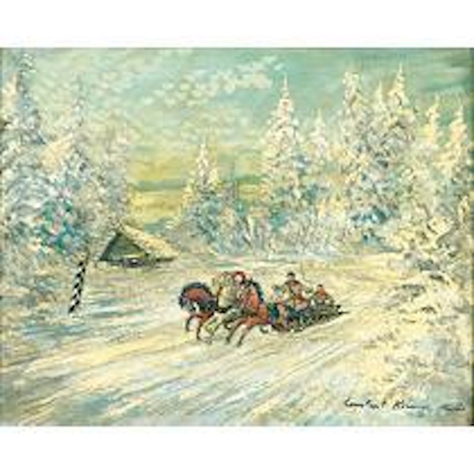 Troika dans la neige by Konstantin Alekseevich Korovin
