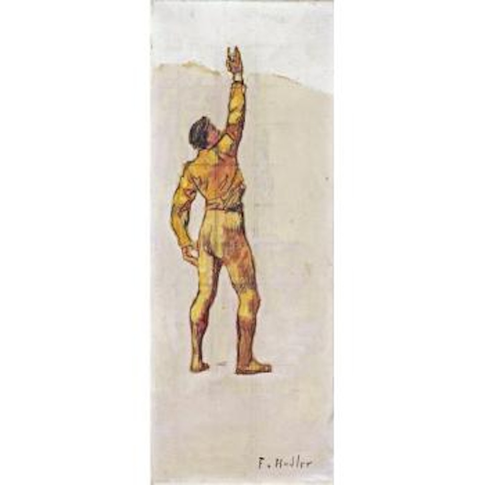 Schworender im Rechtsprofil zur 'Einmutigkeit' by Ferdinand Hodler