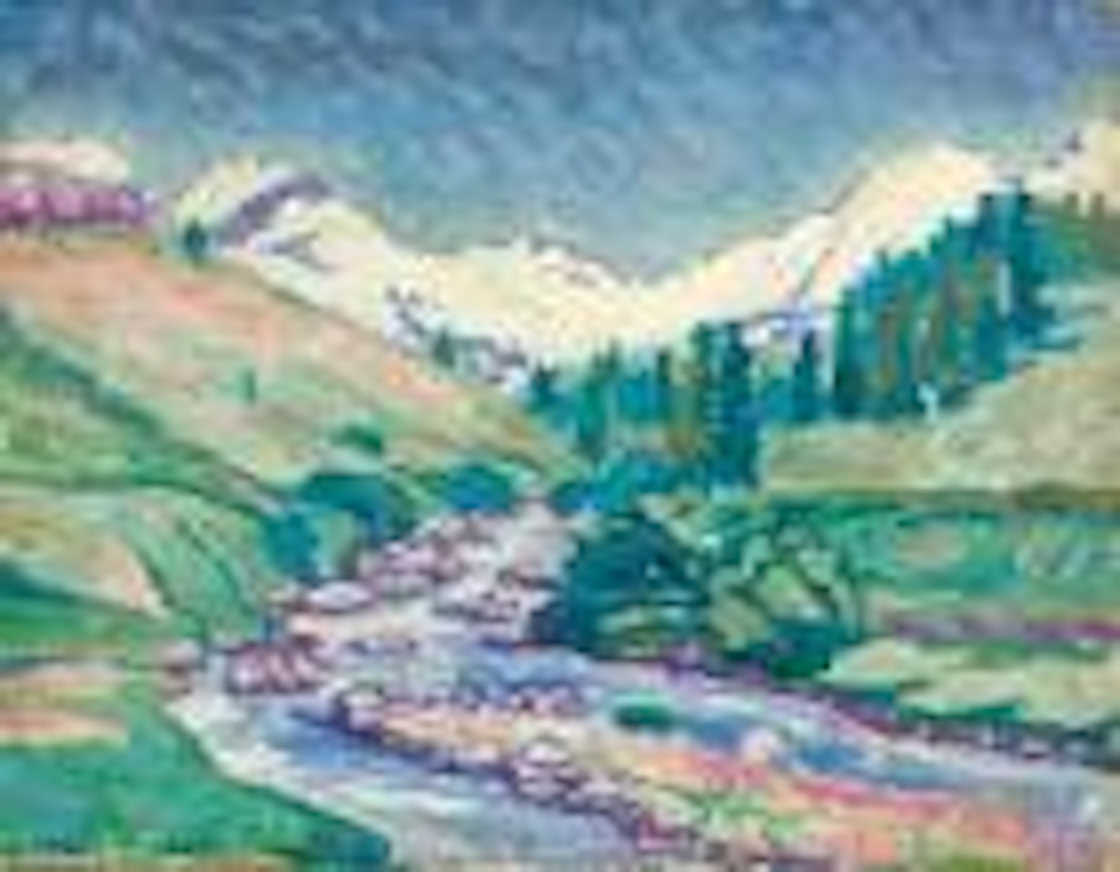 Fruhsommerlandschaft im Oberengadin by Giovanni Giacometti