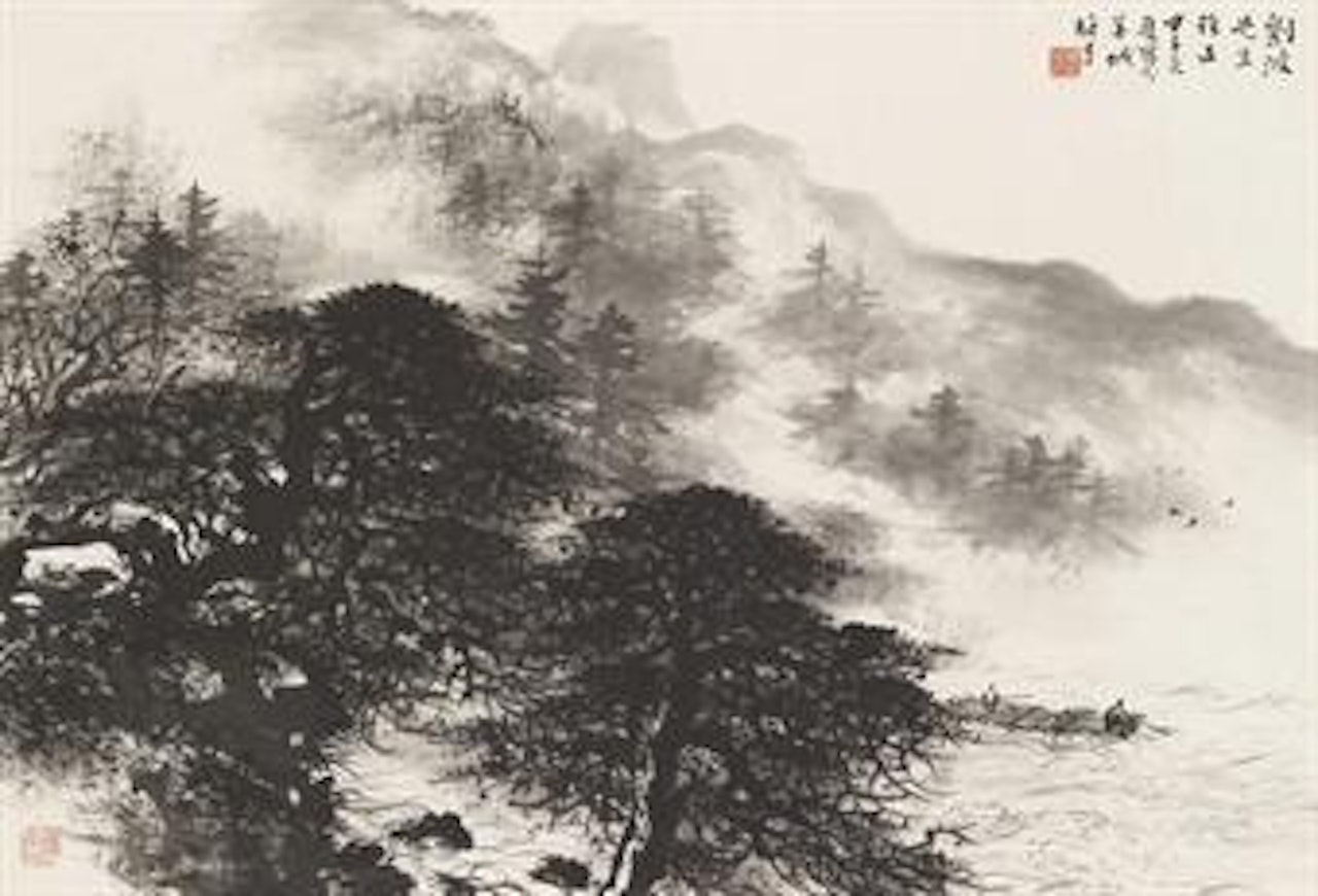Boating in a Rushing River by Li Xiongcai