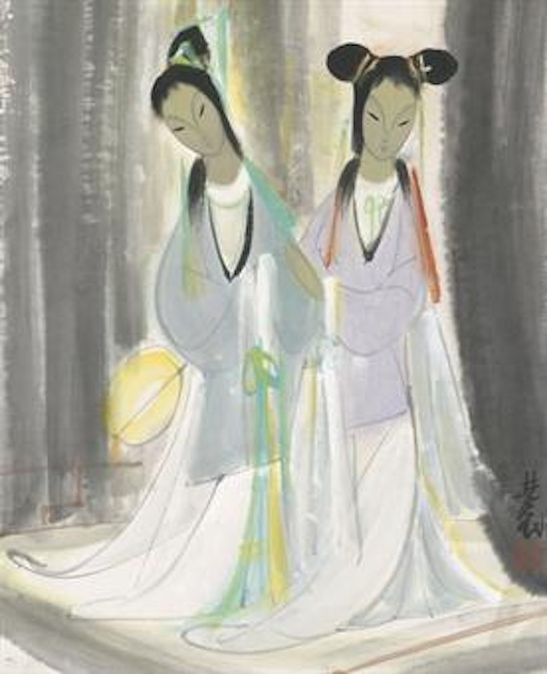 Two Beauties by Lin Fengmian