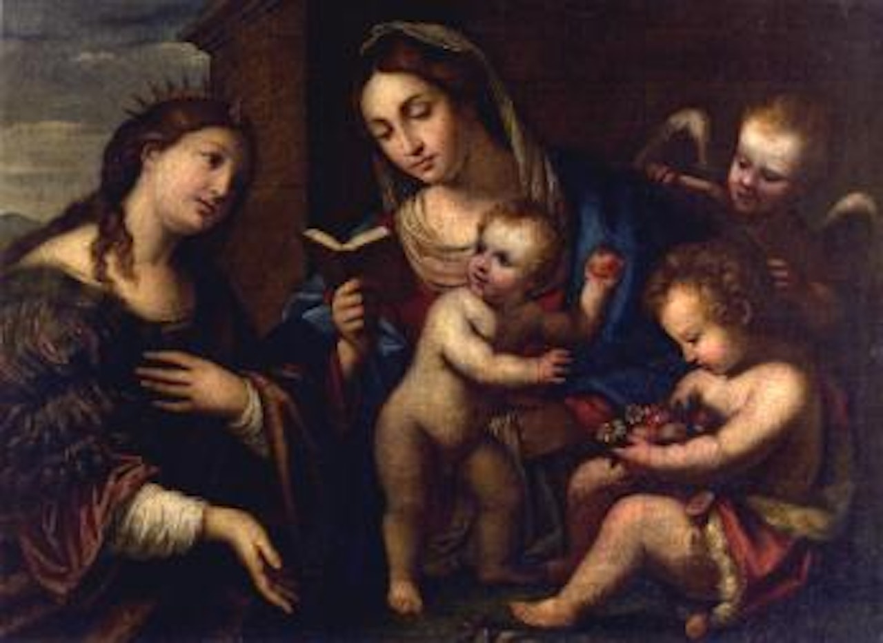 Madonna mit Kind und einer Heiligen by Jacopo Palma il Giovane
