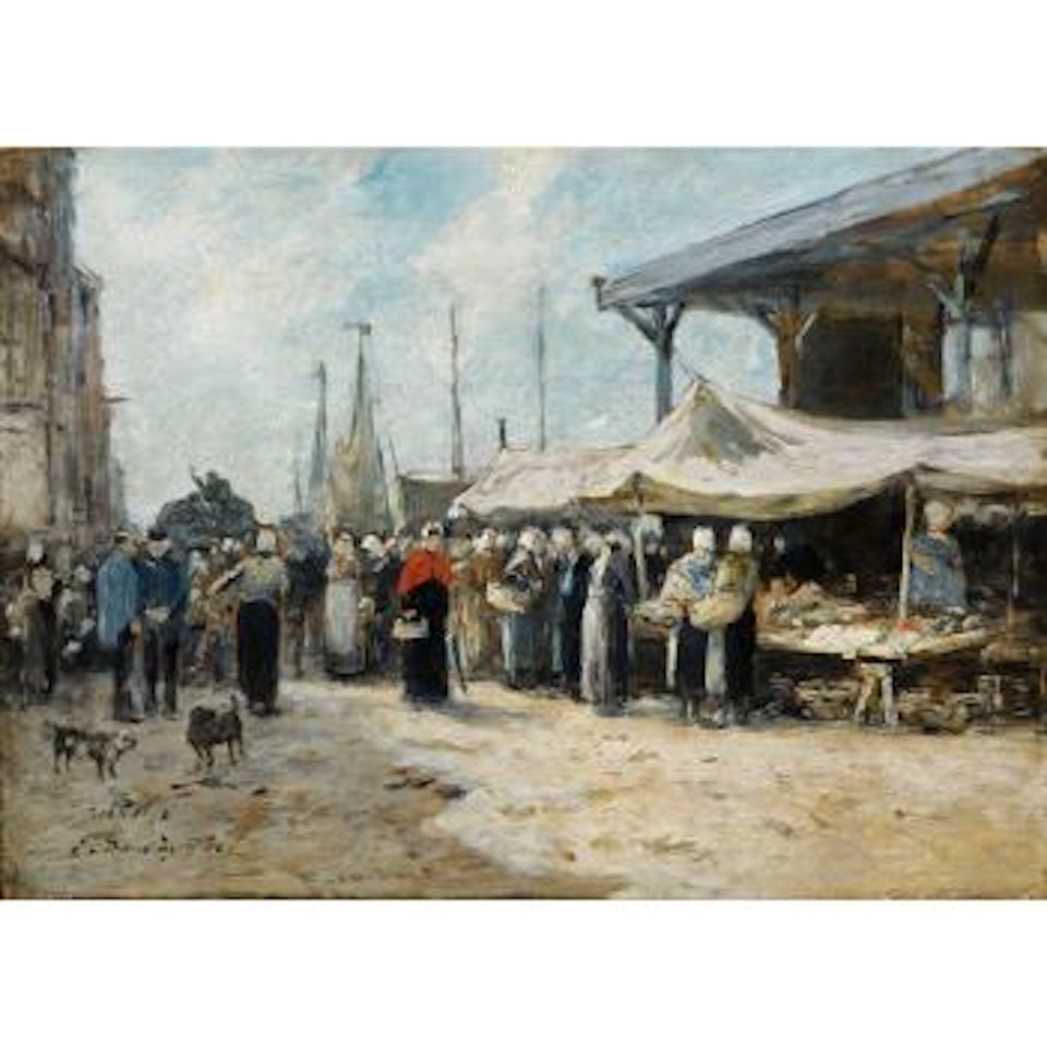 Trouville. Le marche aux poissons by Eugène Boudin