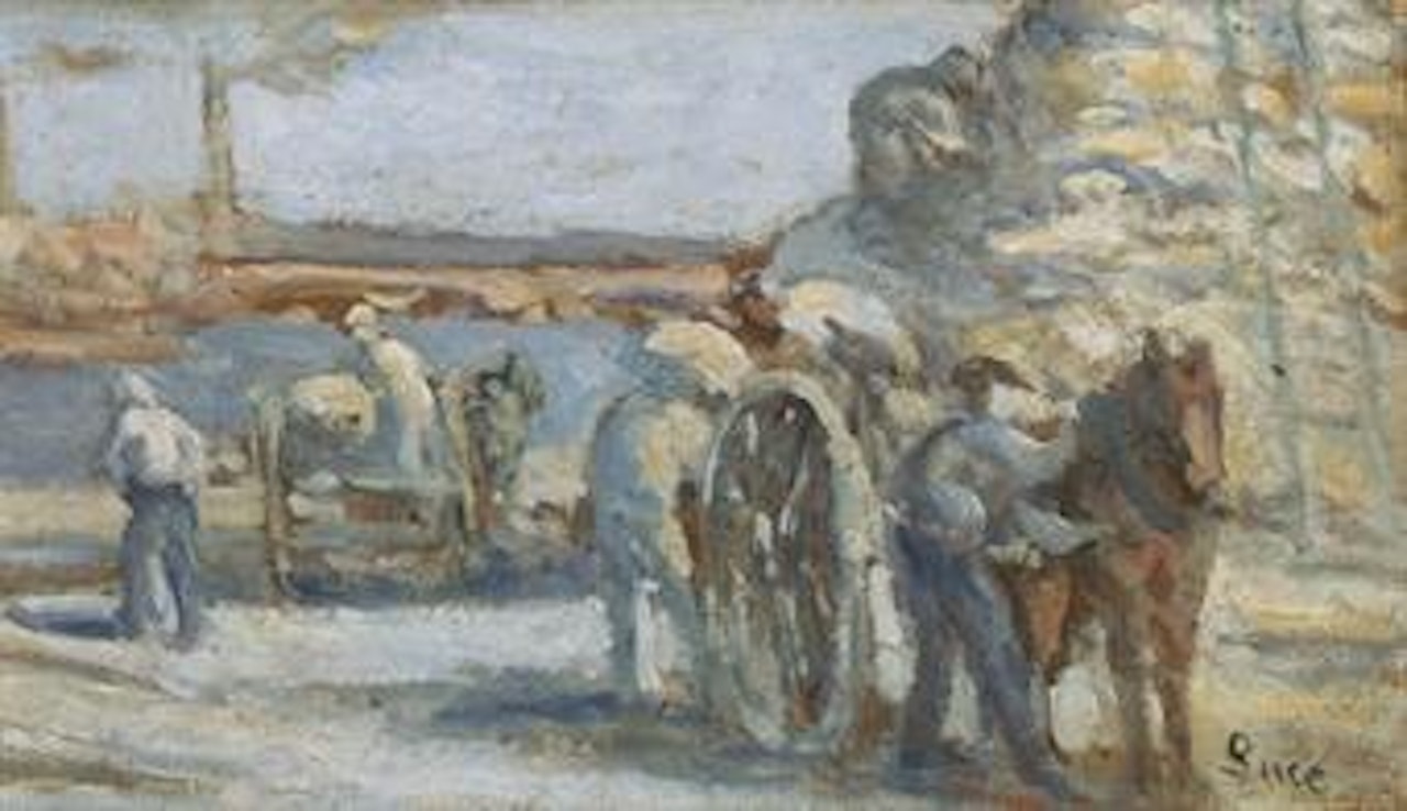 Débardeurs sur les quais de Seine by Maximilien Luce