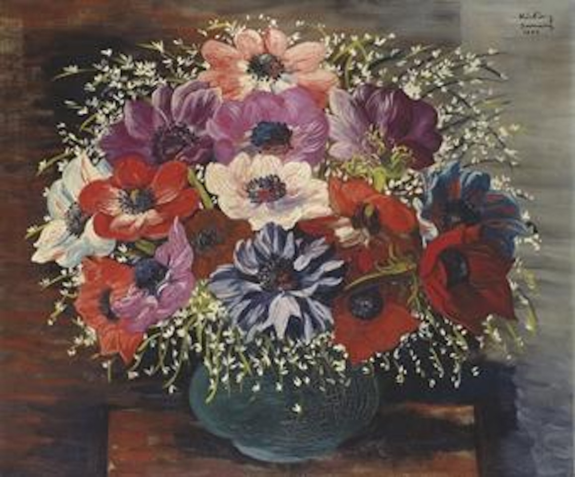 Le vase d'anémones by Moïse Kisling