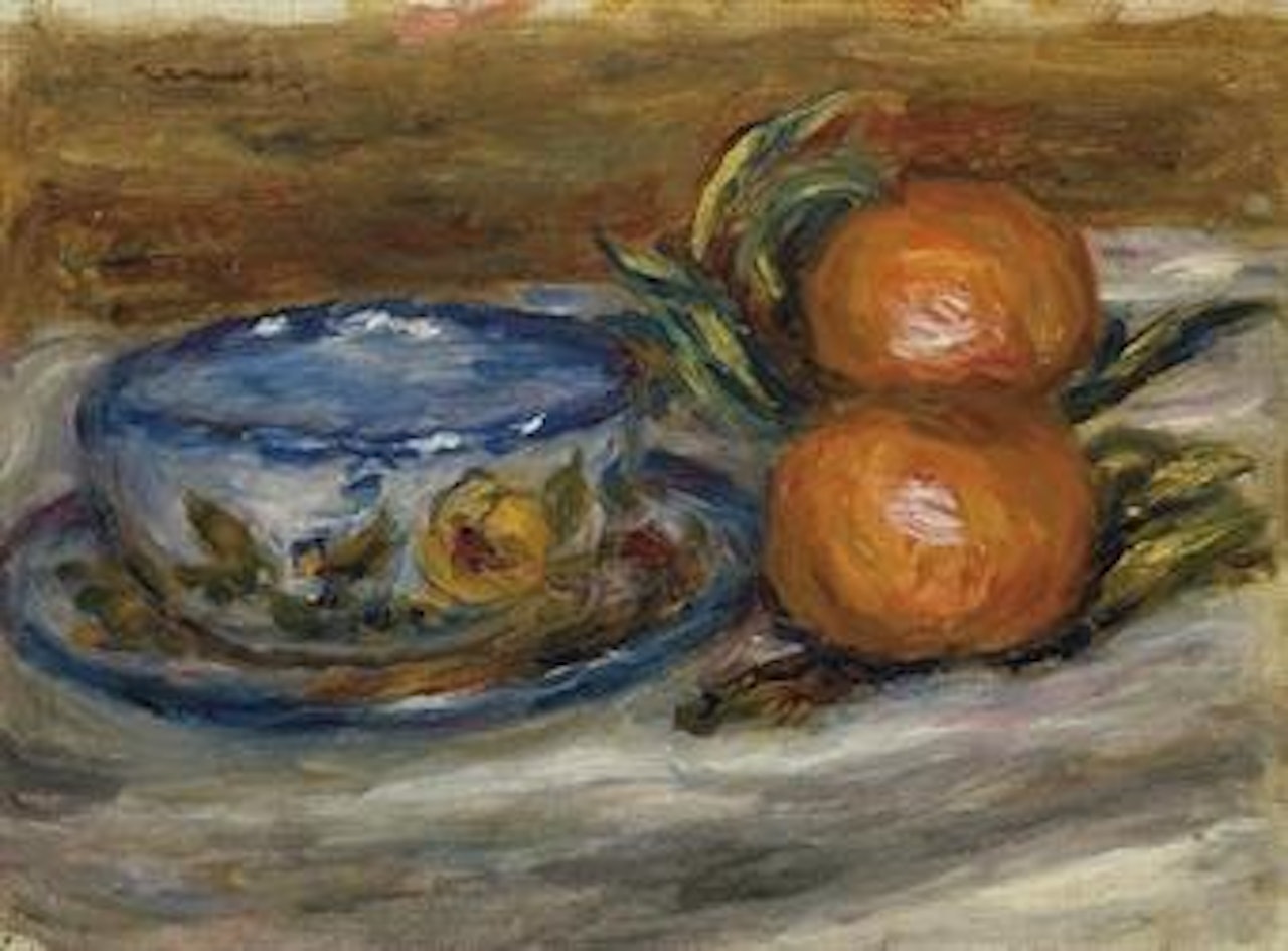 Une tasse et deux fruits by Pierre-Auguste Renoir