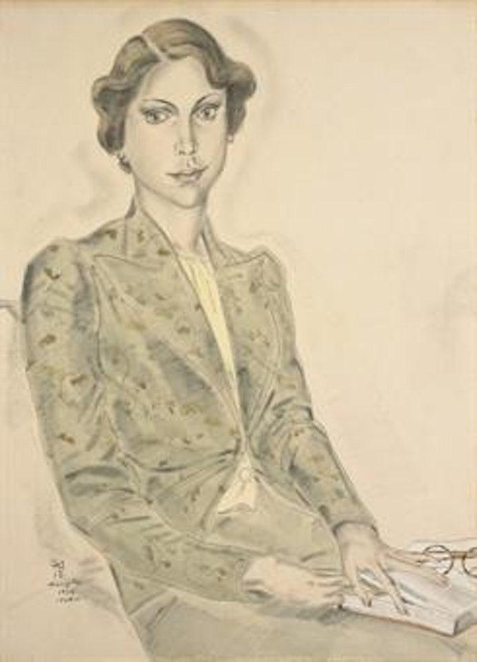 Portrait de l'épouse de l'ambassadeur de Suède au Royaume-Uni (Madame Bjorn Prytz) by Leonard Tsuguharu Foujita