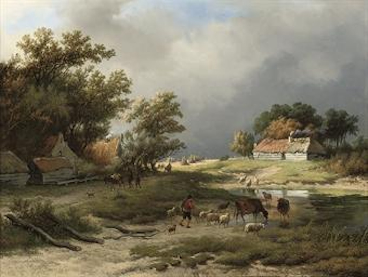 On the road to market by Willem Bodeman by Eugène Joseph Verboeckhoven