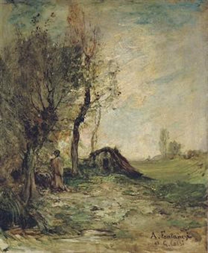 Capanna: A woodland hut by Antonio Fontanesi