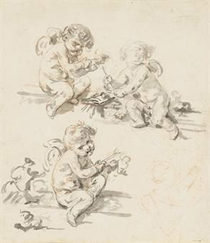 Three putti by Jean-Baptiste Greuze