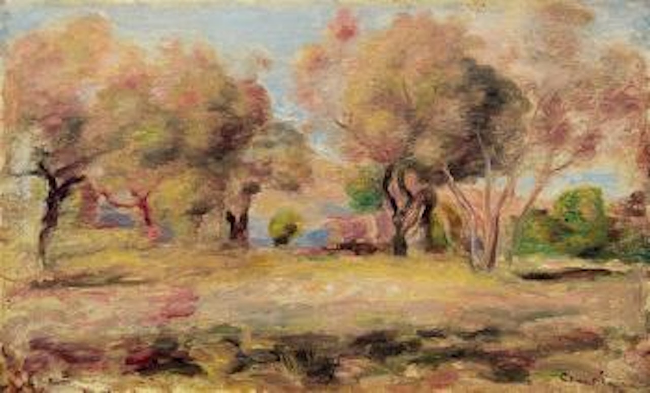 Paysage d'automne avec une mare by Pierre-Auguste Renoir
