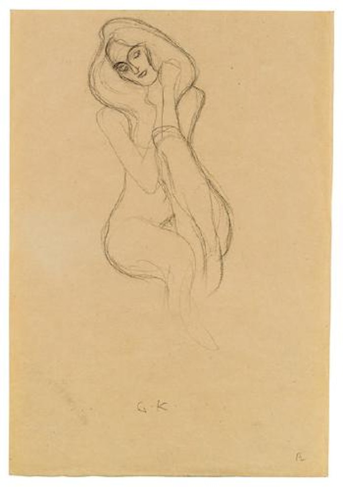 Sitzender Frauenakt by Gustav Klimt