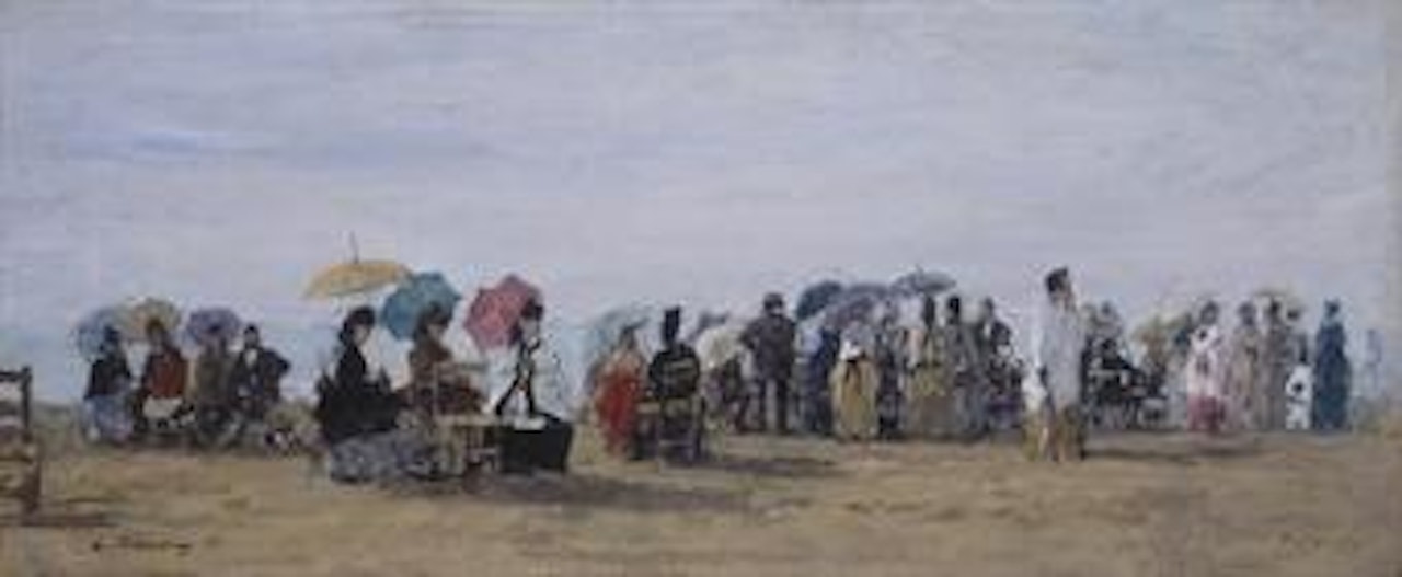 Scène de plage à Trouville by Eugène Boudin