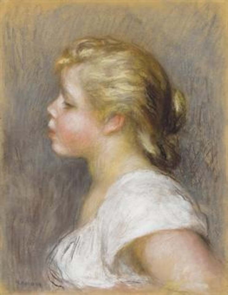 Jeune fille de profil by Pierre-Auguste Renoir