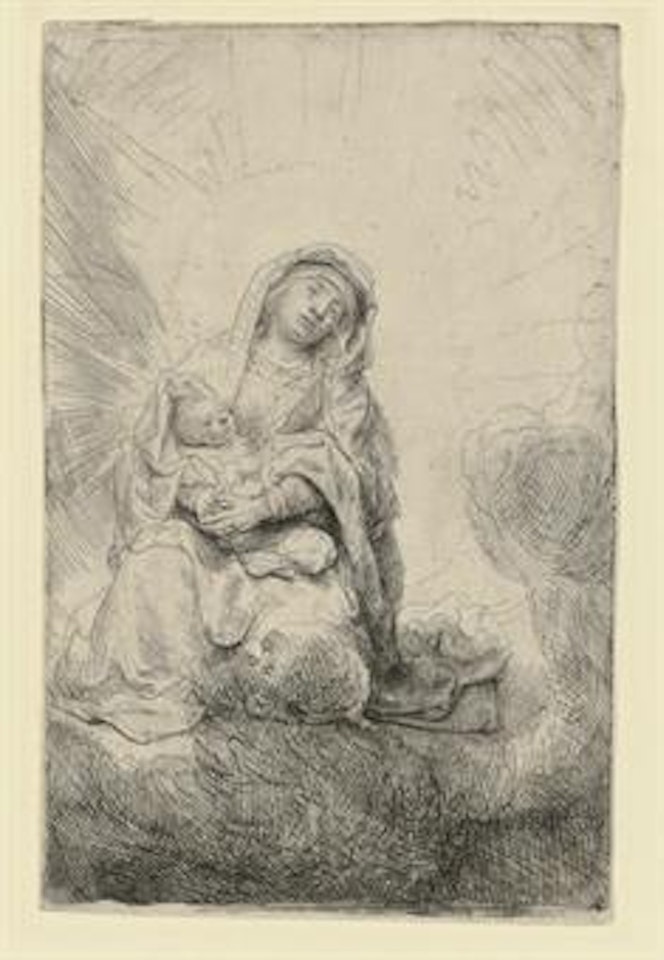 The Virgin and Child in the Clouds (Bartsch, Hollstein 61; Hind 186) by Attributed to Rembrandt Harmensz van Rijn