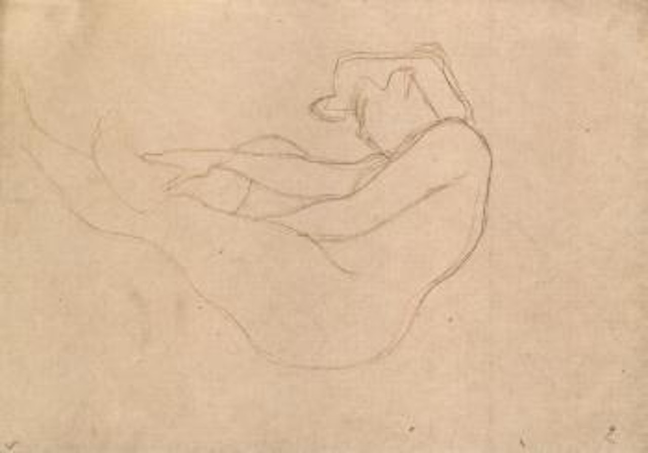 Sitzender Akt by Gustav Klimt