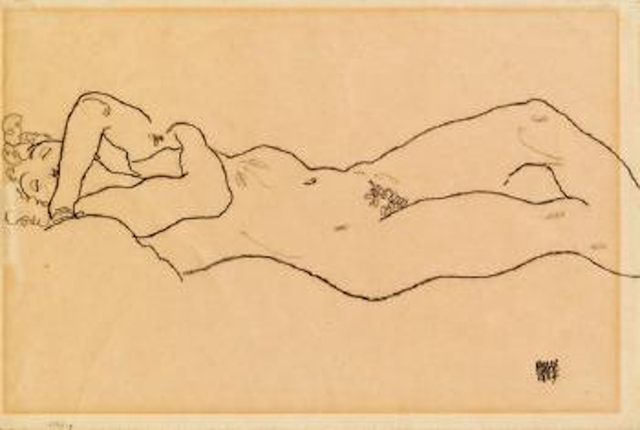 Liegender weiblicher akt by Egon Schiele