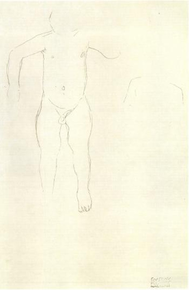 Skizze eines Knaben, Schulterumriss by Gustav Klimt