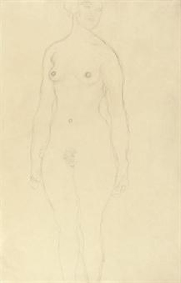Stehender Akt von vorne, nach rechts blickend by Gustav Klimt