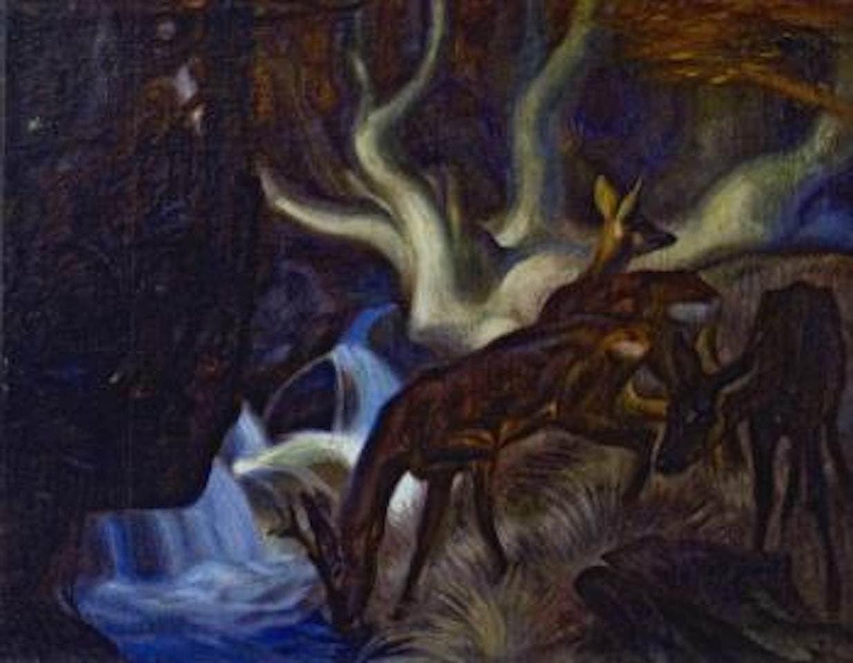 Rehe an der Tranke by Norbertine Bresslern-Roth