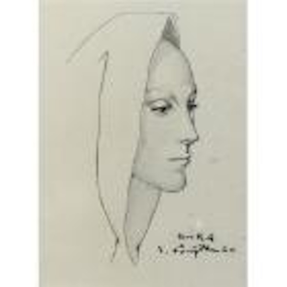 Visage de femme au voile by Leonard Tsuguharu Foujita
