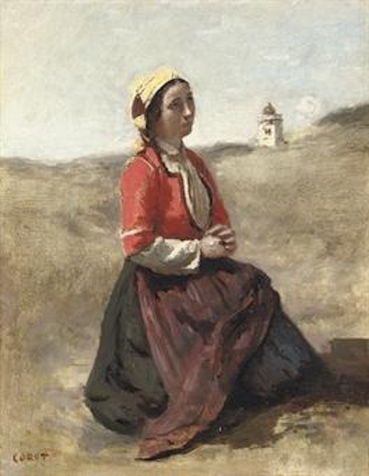 La bretonne en prière by Jean Baptiste Camille Corot
