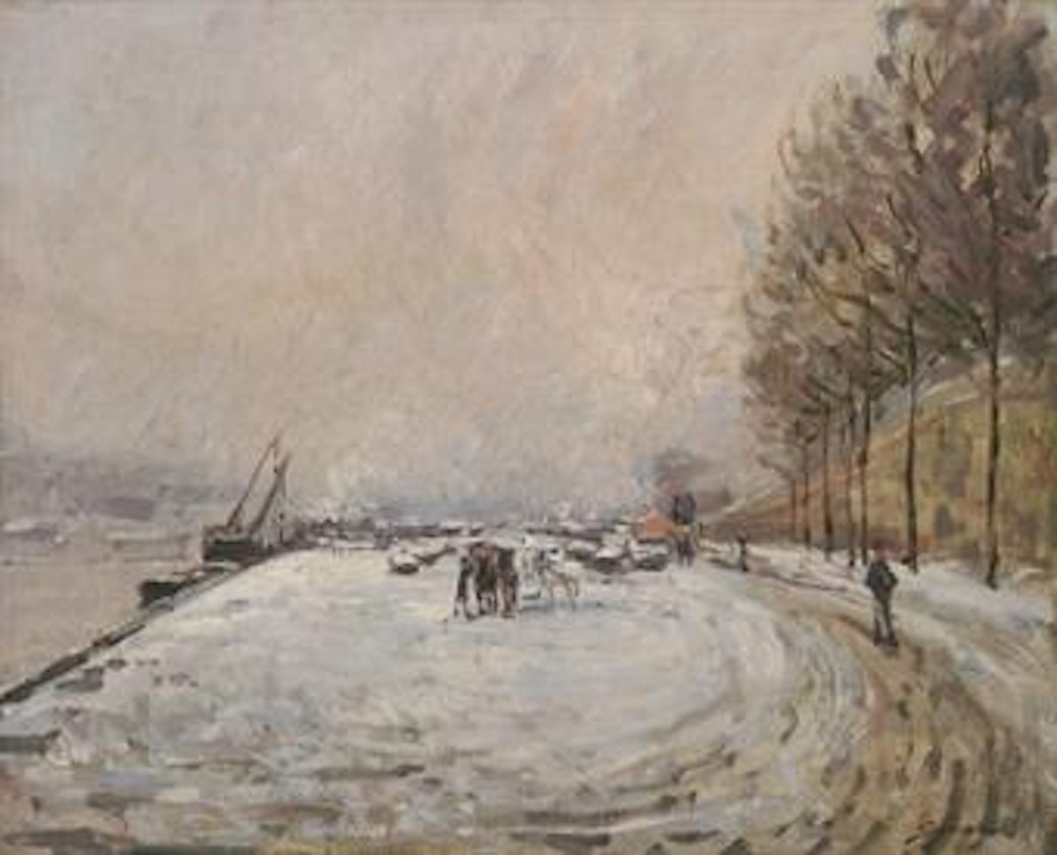 Quai Saint Bernard sous la neige by Armand Guillaumin