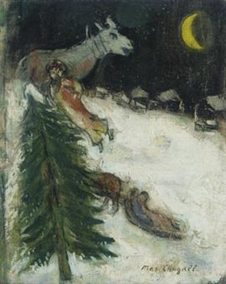 Scène de village en hiver by Marc Chagall