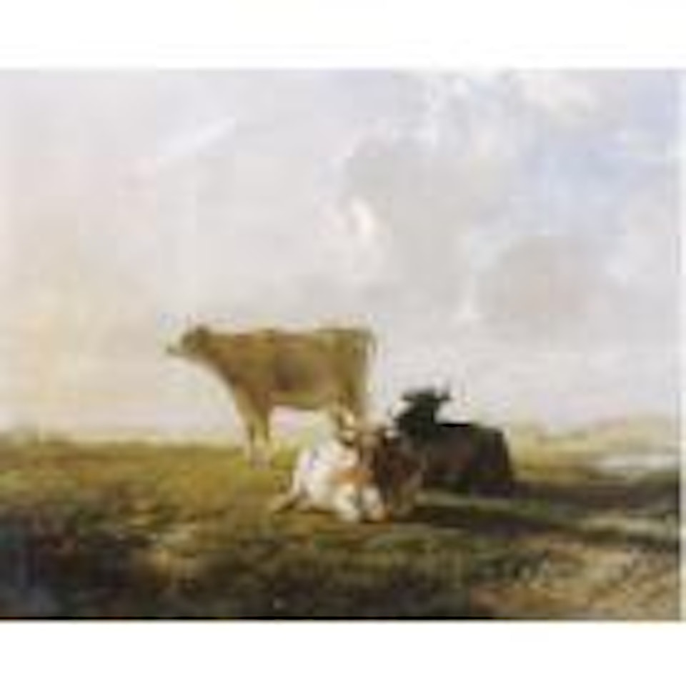 Cattle in a meadow by Thomas Sidney Cooper