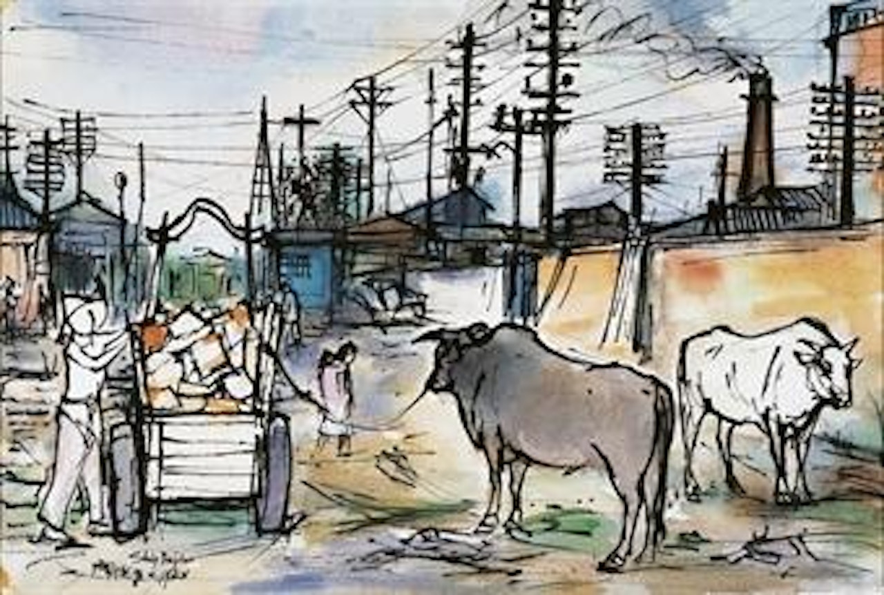 Street Scene by Xi Dejin