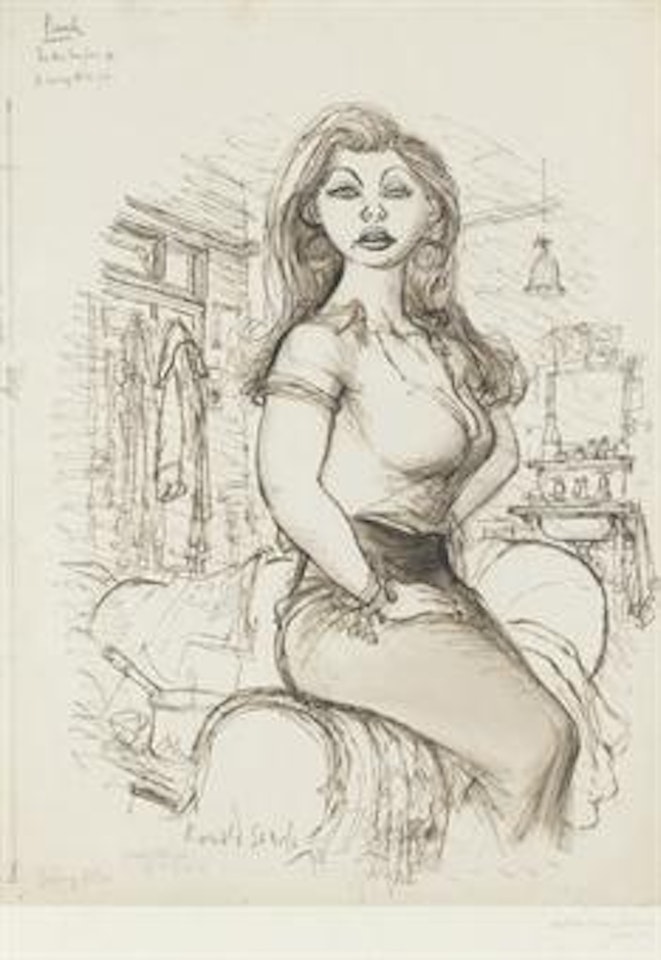 A budding actress by Ronald Searle